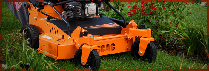 Walk behind mower best sale with swivel front wheels